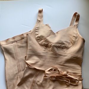 Fashion Nova Valencia Bandage Dress - Nude